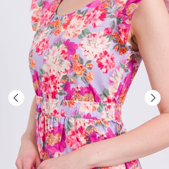 Ruffle Butts Pink Floral Midi Dress - Picture 2 of 5